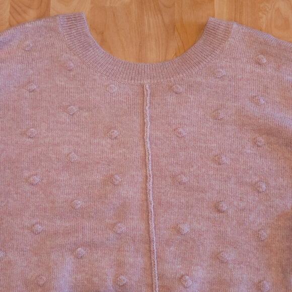 William Rast Sweater Women's Size S Raised Swiss Dot Dolman Relaxed Baggy Pink - Picture 5 of 9